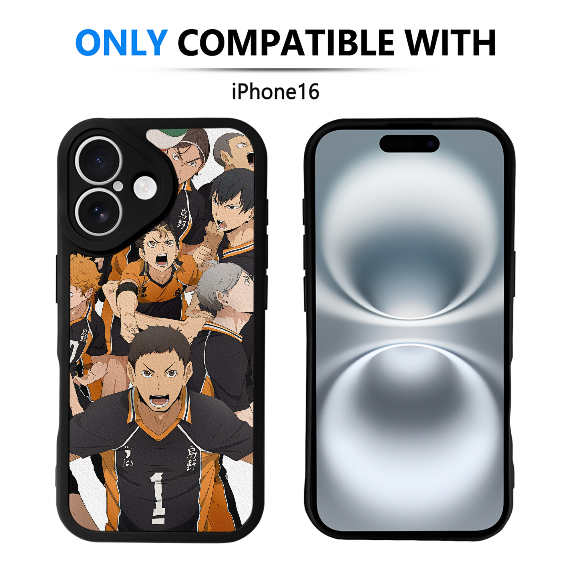 （画像用） ハイキュー!! Haikyu!! 【iPhone 16シリーズ対応】シリコンスマホケース（レザー調） 材質：シリコン
